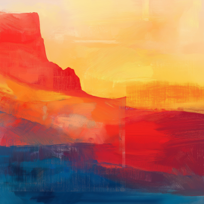 Sedona Sunset Abstract Illustration