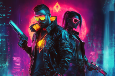 Cyberpunk Characters Poster