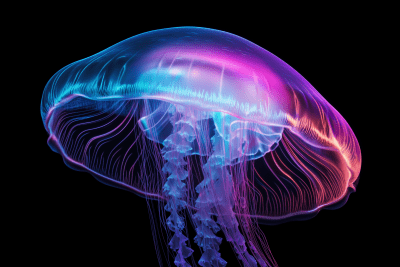 Glowing Holographic Jellyfish