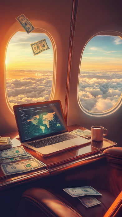 Digital Nomad in a Private Plane