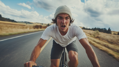 Determined Cyclist