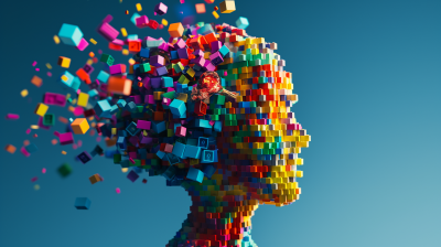Colorful Lego Head