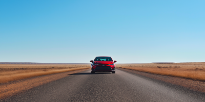 Red Toyota Corolla on a Country Road