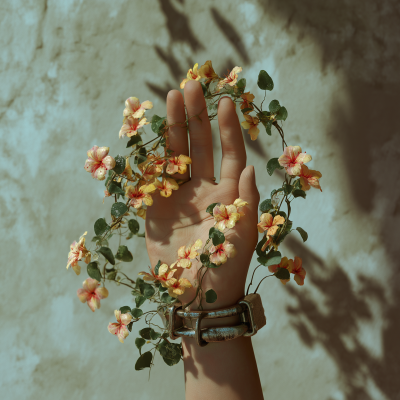 Handcuffs with Flowers