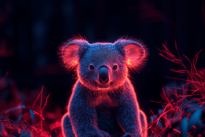 Neon Geometric Koala