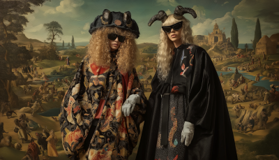 Fashion Collaboration in Surreal Landscape