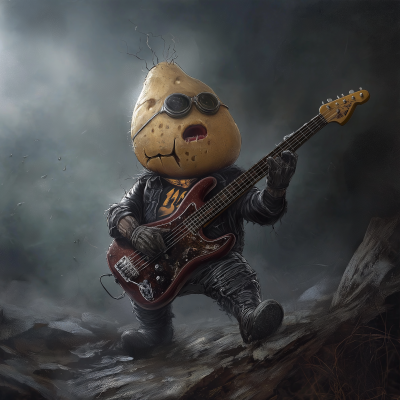 Potato Rockstar Birthday Card