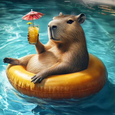 Capybara Pool Vibes