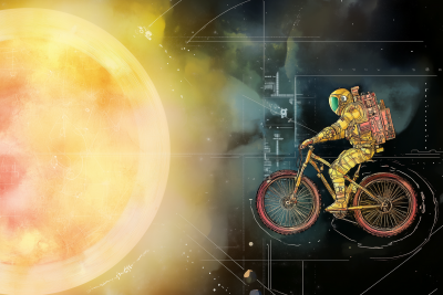 Space Biker on the Sun