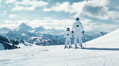 Skiing Duo on the Slopes