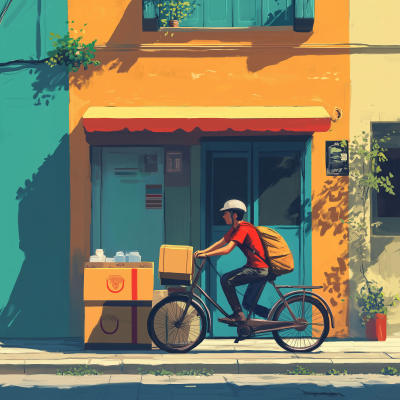 Delivery Boy on Bike