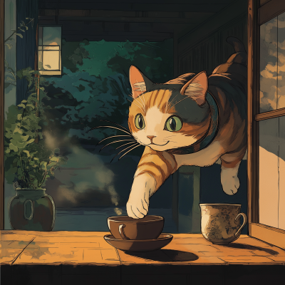 Ghibli Aesthetic Cat