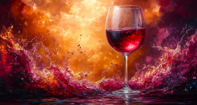 Vibrant Splash of Red Wine