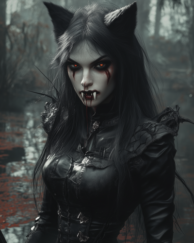 Wolf Woman in Swamp