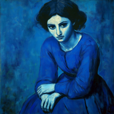 Woman in Blue Tones