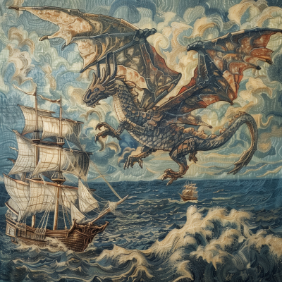 Fantasy Dragon Tapestry