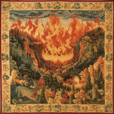 Flaming Mountain Tapestry