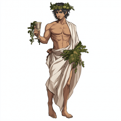 Dionysos in Cartoon Style