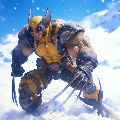 Wolverine Figurine in Snow