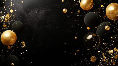 Gold and Black Balloons