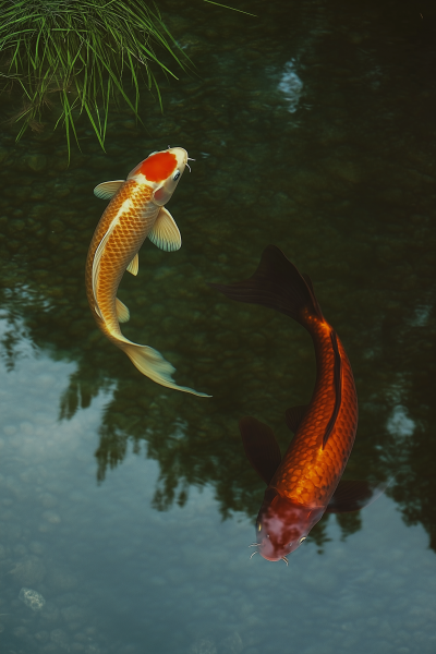 Koi Carps in the Lake