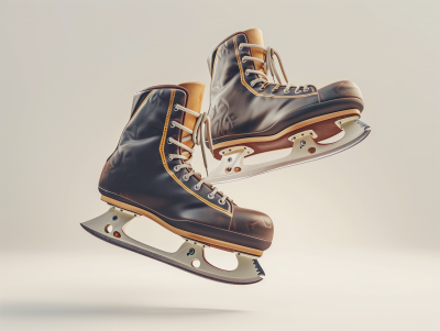 Floating Hockey Skates Illustration