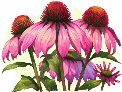 Coneflowers in Digital Art