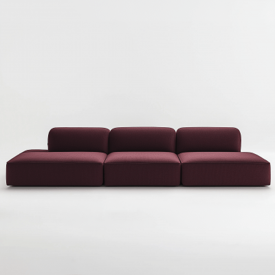 Minimalist Maroon Sofa