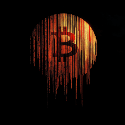 Orange Bitcoin Silhouette