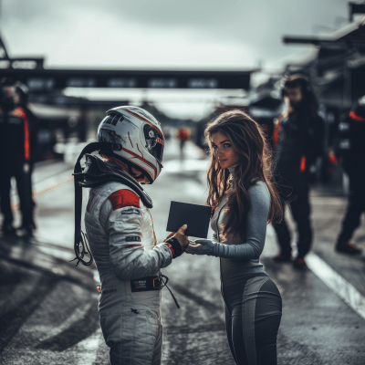 Formula One Driver Receiving Envelope