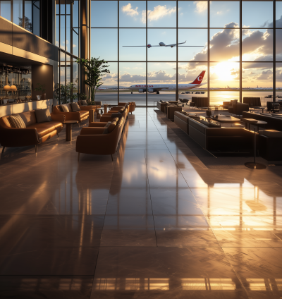 Airport Lounge at Dusk