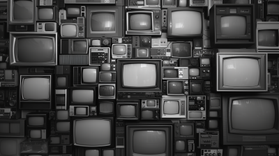 Black and White TV Nipple Board Wallpaper