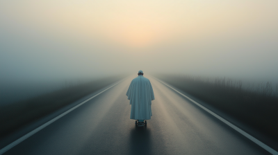 Foggy Road with Pope