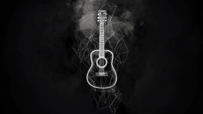 Acoustic Guitar Line Art