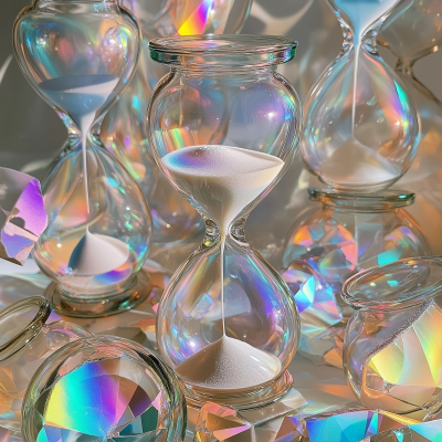 Iridescent Hourglasses Collage