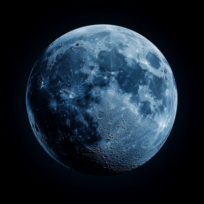 Moon Surface in Blue Universe