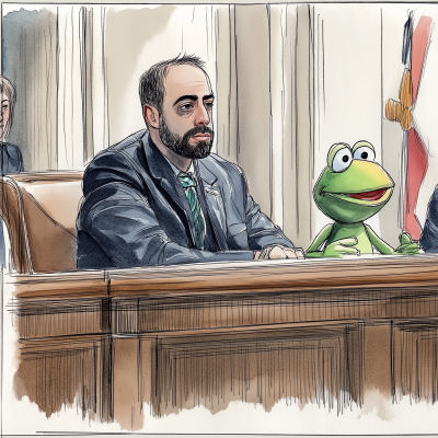 Courtroom Sketch of Kermit the Frog