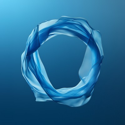 Blue Silk Mobius Strip Underwater