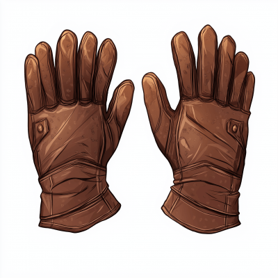 Brown Leather Gloves Icon