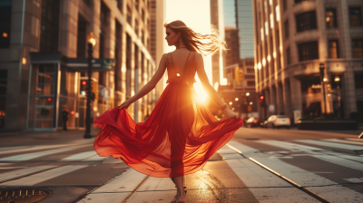 Elegant Woman in City