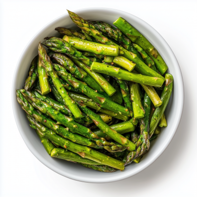 Cooked Asparagus in Bowl