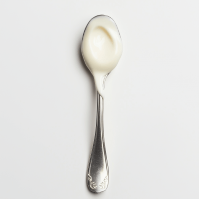 Spoon with Milk Cream