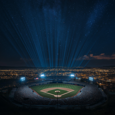 Nighttime Baseball Stadium