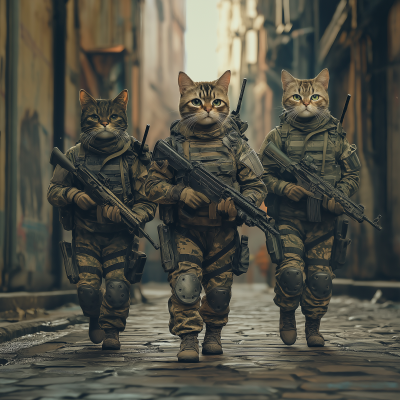 Cats in Tactical Gear