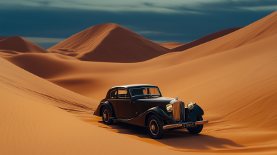 1934 Daimler Sedan in Sahara Desert