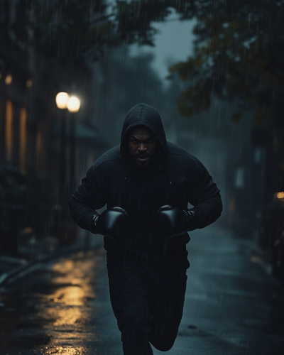 Nighttime Boxer Running