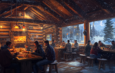 Rustic Log Cabin Pizzeria