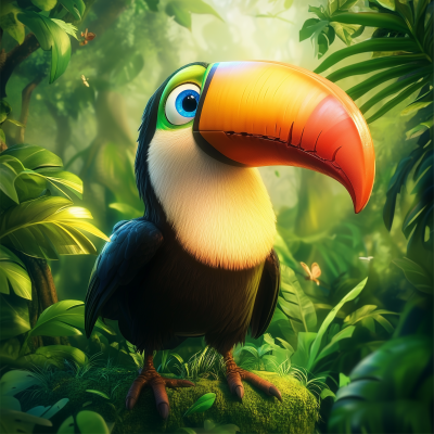 Colorful Toucan in the Jungle