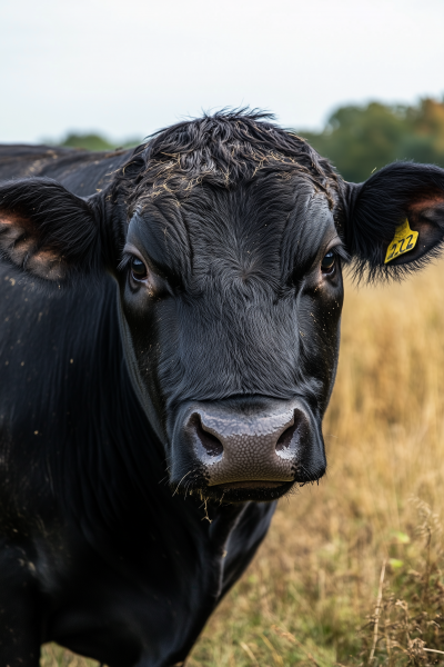 Black Angus Bull Headshot