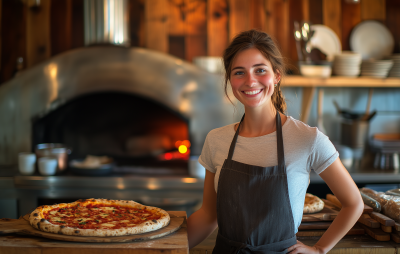 Cheerful Chef in Rustic Kitchen